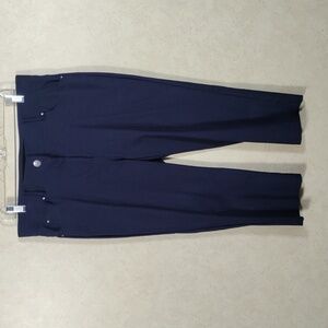 09125 Verve Blues blue stretch lightweight knit capri pants 12